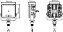LED-VAROITUSVALO 12x2W 10-30V TASO/JALKAKIINNITYS