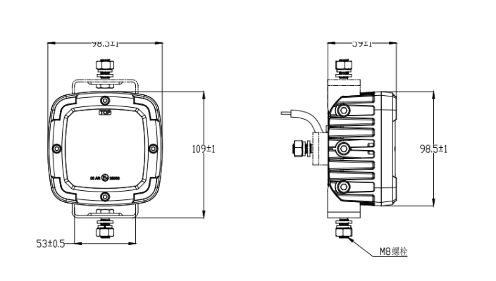 REVON LED-PERUUTUSVALO 18W / 2340LM 9-30V